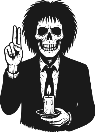 Christian Skeleton in Suit Holding Candle Free SVG File for Members – Halloween wall sticker