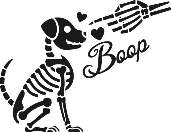 Boop, Skeleton Hand and Dog Free SVG File for Members – Halloween pet lovers sticker
