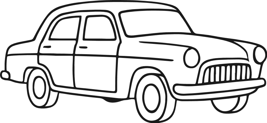 Vintage Car outline Free SVG File – retro vehicle clipart image