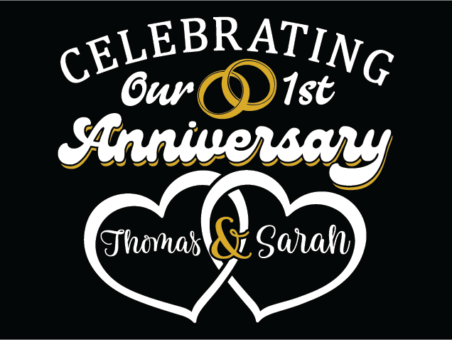 Celebrating Our 1st Anniversary Free SVG File for Members – personalized couple name tshirt design