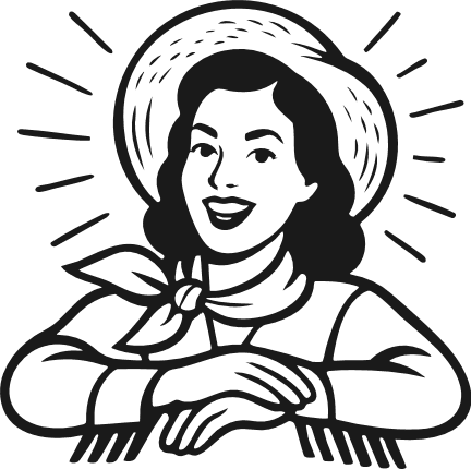 Retro Cowgirl smiling Free SVG File - Western Woman in a sun hat and scarf sticker