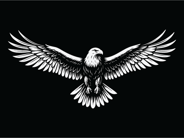 Eagle with spread wings Free SVG File for Members – flying bird clipart image
