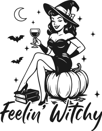 Feelin’ Witchy Free SVG File for Members – Funny halloween tshirt design