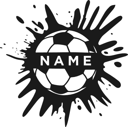 Ink Splash Soccer ball split text frame Free SVG File for Members – personalized name sports design
