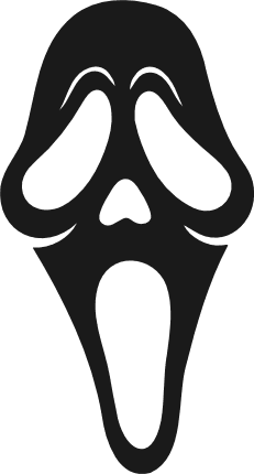 Ghost Face outline silhouette Free SVG File – halloween, spooky clipart image