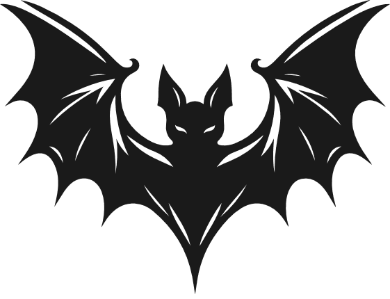 Halloween Flying Bat silhouette Free SVG File – Spooky bird clipart image