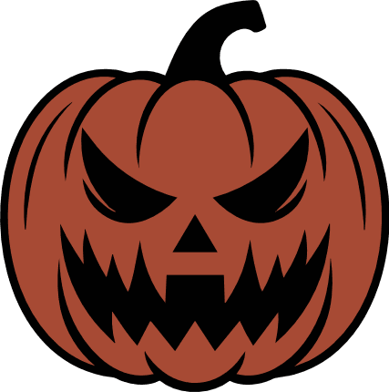 Scary Face Pumpkin Free SVG File for Members – Halloween pumpkin clipart image