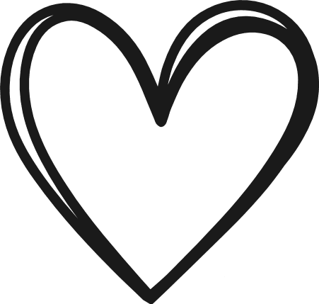 Hand Drawn Double Heart outline Free SVG File – love symbol clipart image