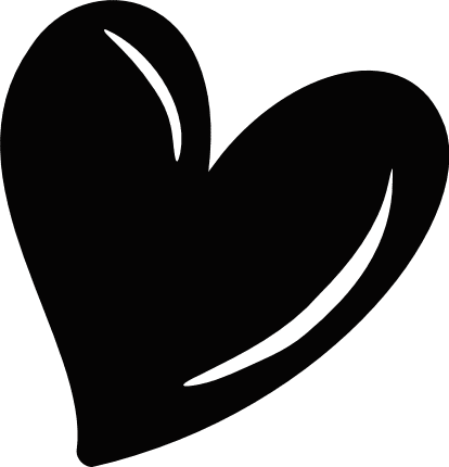 Hand Drawn Heart silhouette Free SVG File – love symbol clipart image