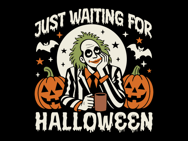 Just Waiting for Halloween Free SVG File for Members – funny tshirt design