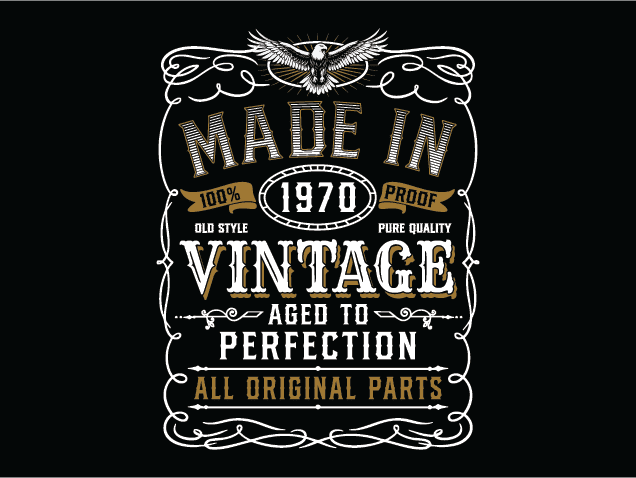 Made in 1970, Vintage, aged to perfection Free SVG File for Members – Personalized Birthday Gift