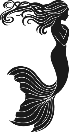 Mermaid silhouette Free SVG File for Members - aquarium decor, clipart image