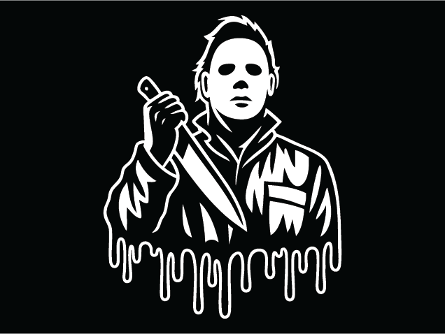 Masked man with knife Free SVG File for Members – Halloween Horror Character Michael Myers SVG