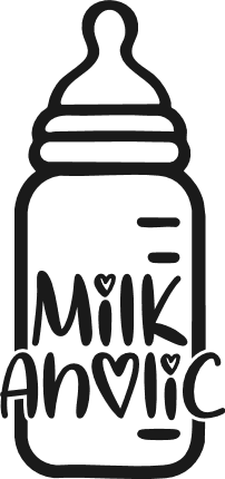 Milkaholic sign Free SVG File for Members – Funny baby milk bottle design
