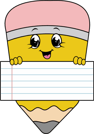 Cute Cartoon Pencil Holding Note Card Free SVG File for Members – Personalized School Decor