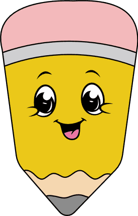 Cute Pencil Mascot Free SVG File for Members – smiling pencil emoji clipart image