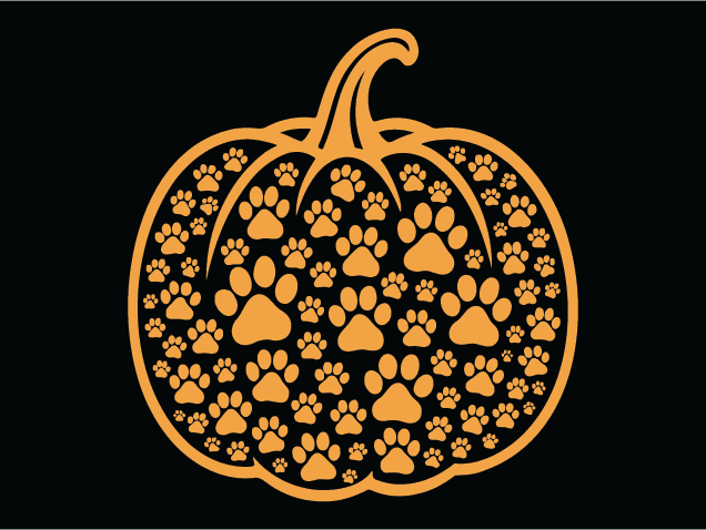 Paw Print Pumpkin Free SVG File for Members – Pet Lover SVG, Fall pumpkin clipart