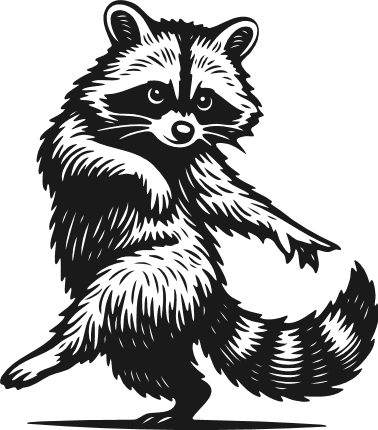 Adorable Raccoon dancing Free SVG File for Members – animal clipart image