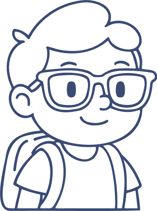 Little boy with glasses and school bag Free SVG File – student clipart image