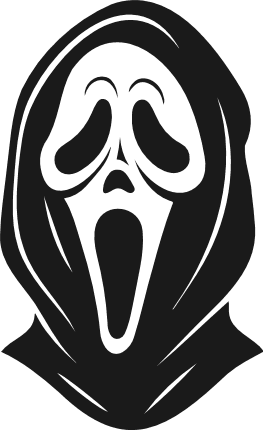 Ghost Face silhouette Free SVG File for Members – halloween, spooky clipart image