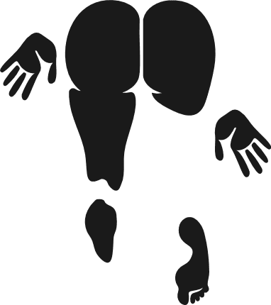 Bottom View of Sitting Fat Woman Print – Free SVG File for Members, Butt Print Silhouette