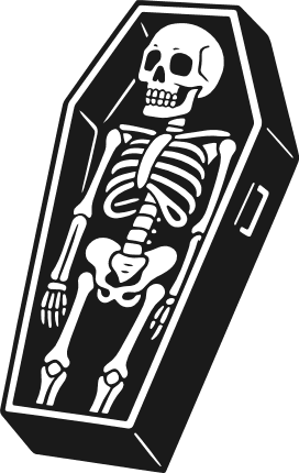 Skeleton In Coffin Free SVG File for Members – Spooky Halloween wall sticker
