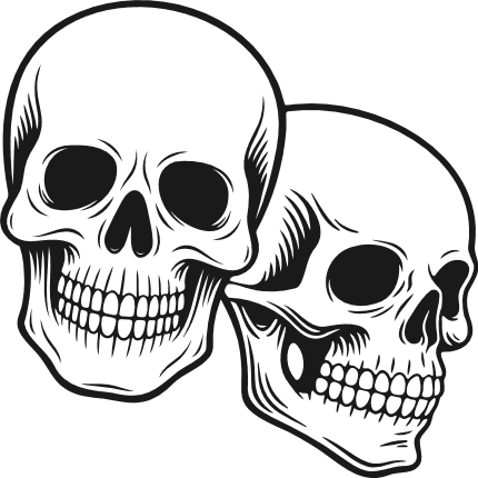 Creepy Skull Free SVG File for Members – Halloween skull clipart image