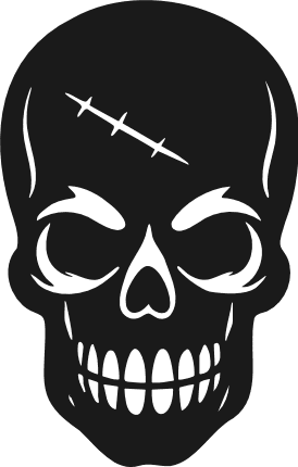 Halloween Skull silhouette Free SVG File – Skull Clipart image