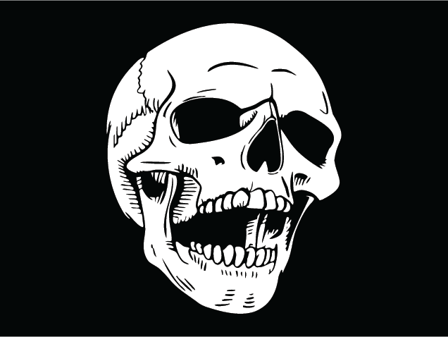 Creepy Skull Free SVG File - Halloween, spooky clipart image