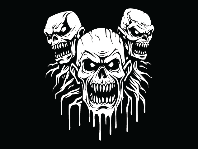 Scary dripping Skull Free SVG File for Members – Creepy Halloween clipart image