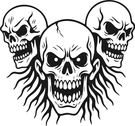 Creepy Skull Free SVG File – Halloween skull clipart image
