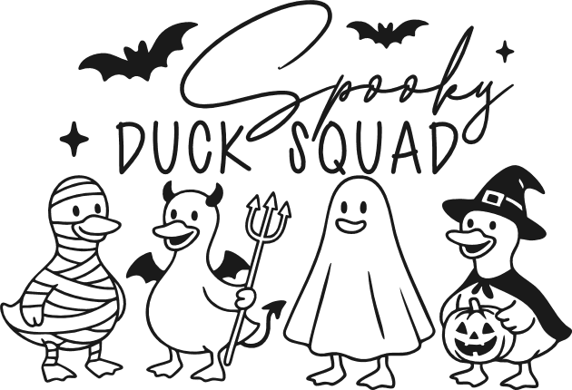 Spooky Duck Squad Free SVG File for Members – Funny Halloween tshirt design