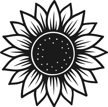 Sunflower Bloom silhouette free svg file - floral clipart image, decorative element