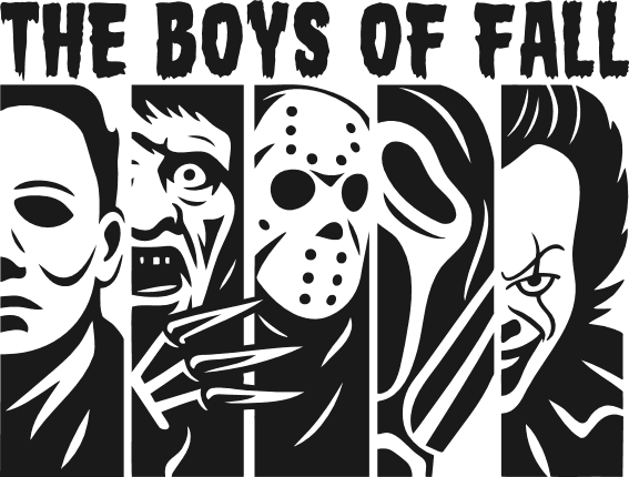 The Boys of Fall, scary face men Free SVG File for Members – halloween tshirt design