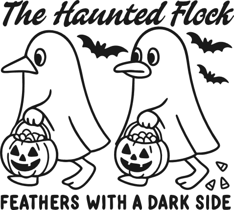 The Haunted Flock Feathers With a Dark Side Free SVG File for Members – Halloween tshirt design