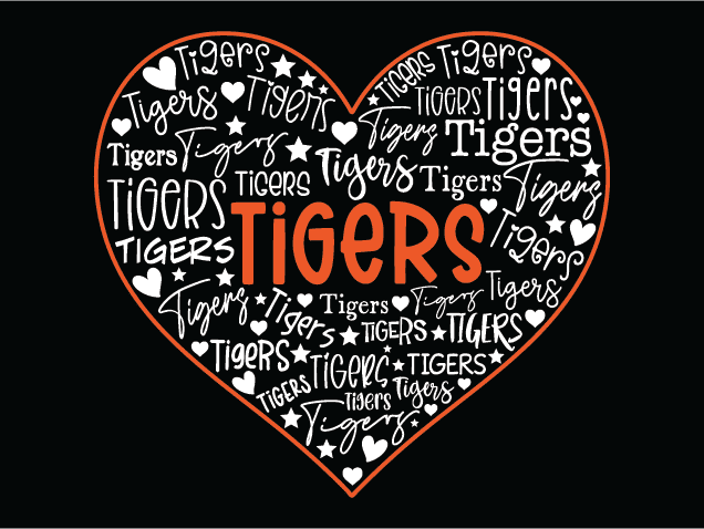 Tigers heart Free SVG File for Members – sports tshirt design