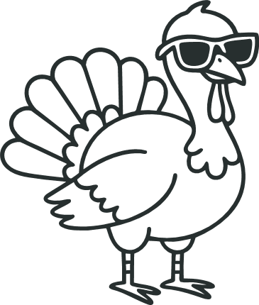 Turkey Wearing Sunglasses Free SVG File – Thanksgiving day, bird clipart image