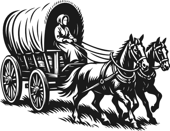 Retro Pioneer Girl Riding Horse Wagon Free SVG File for Members – country sticker