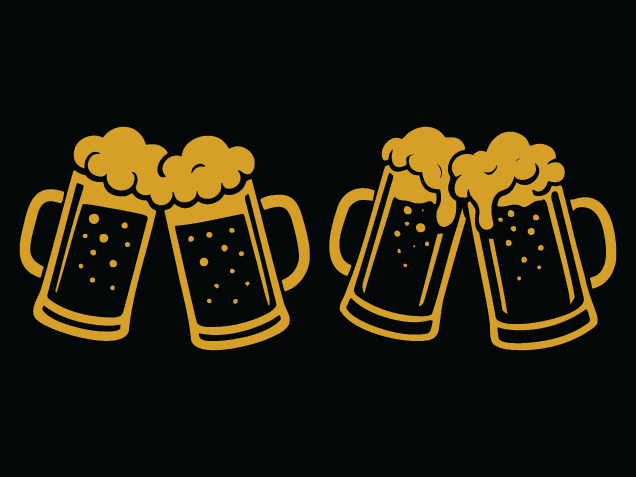 Clinking Beer Mugs Free SVG File – Alcohol, Drink Clipart image