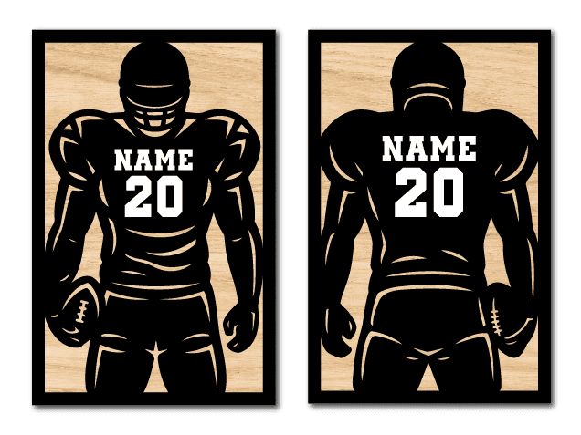 American Football Player, with custom name, jersey number Free SVG File for Members – Sports SVG