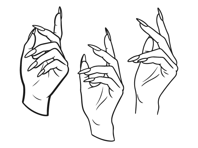 Girl Hand, Long Nails Free SVG File Bundle for Members – Hand Clipart