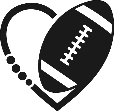 American Football heart silhouette Free SVG File – Sports Clipart image