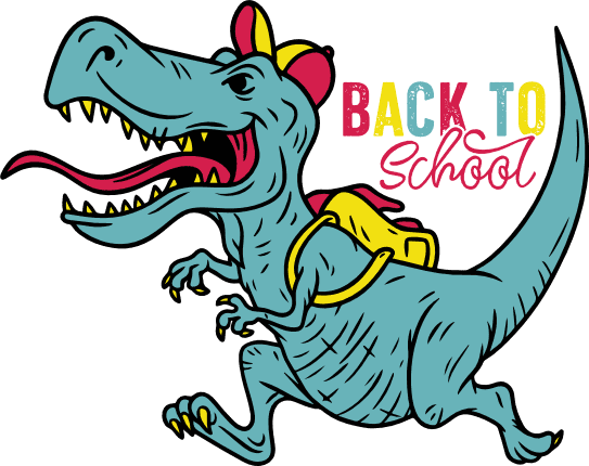 Back to School, Dino with school bag Free SVG File for Members – kids tshirt design
