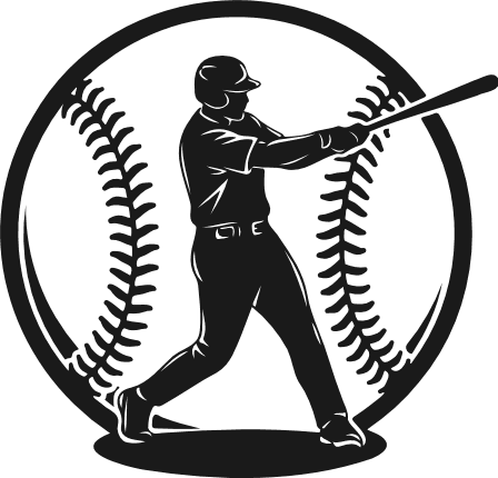 Baseball Player Swinging Bat silhouette Free SVG File for Members – Baseball clipart