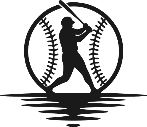 Baseball Player Swinging Bat silhouette Free SVG File – Sports clipart image