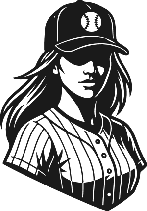 Baseball Girl Player Free SVG File for Members – Baseball clipart image