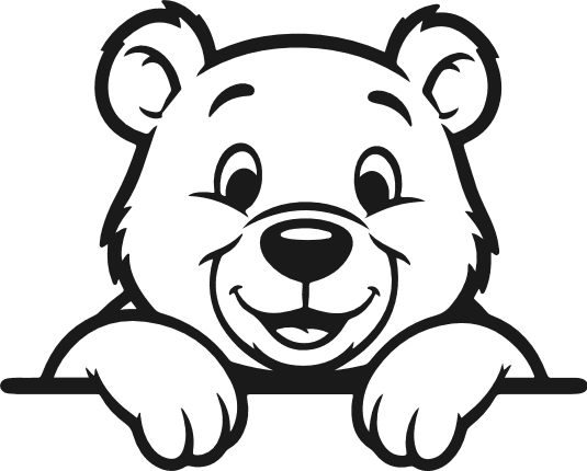Cute cartoon bear peeking over a ledge Free SVG File for Members – bear clipart