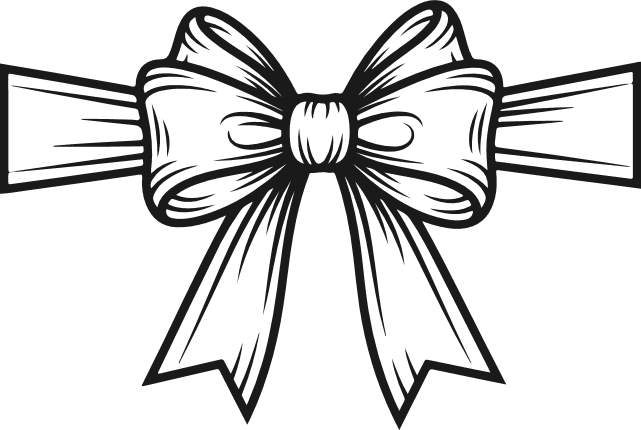 Ribbon Bow Free SVG File – decorative element, bow clipart image