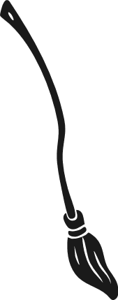 Witch Broom silhouette Free SVG File for Members – Halloween Clipart image