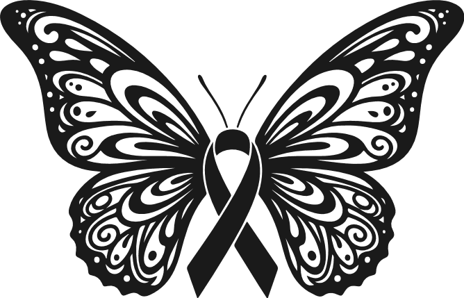 Cancer Ribbon and Butterfly Free SVG File for Members – Breast Cancer Awareness clipart